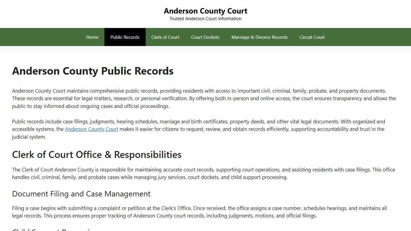 Anderson County Public Records