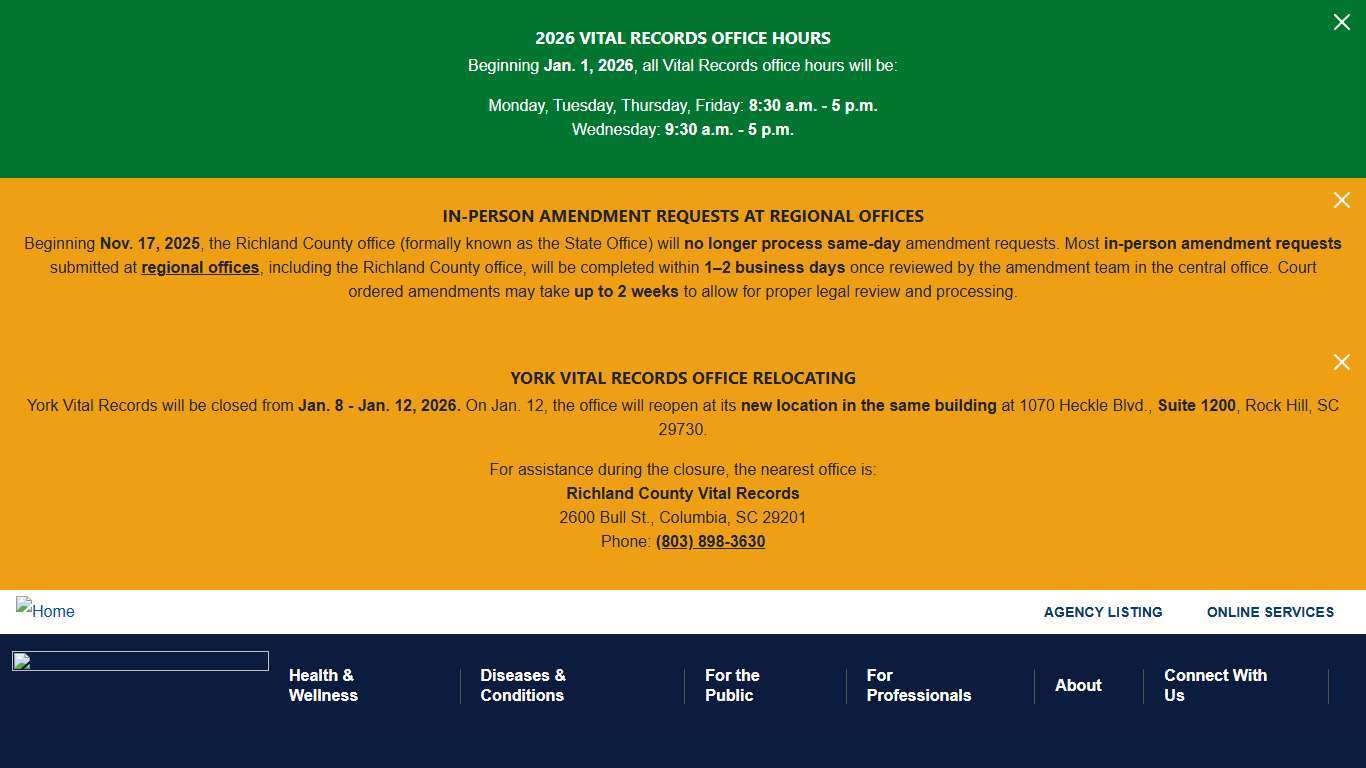 Office Locations | South Carolina Department of Public Health