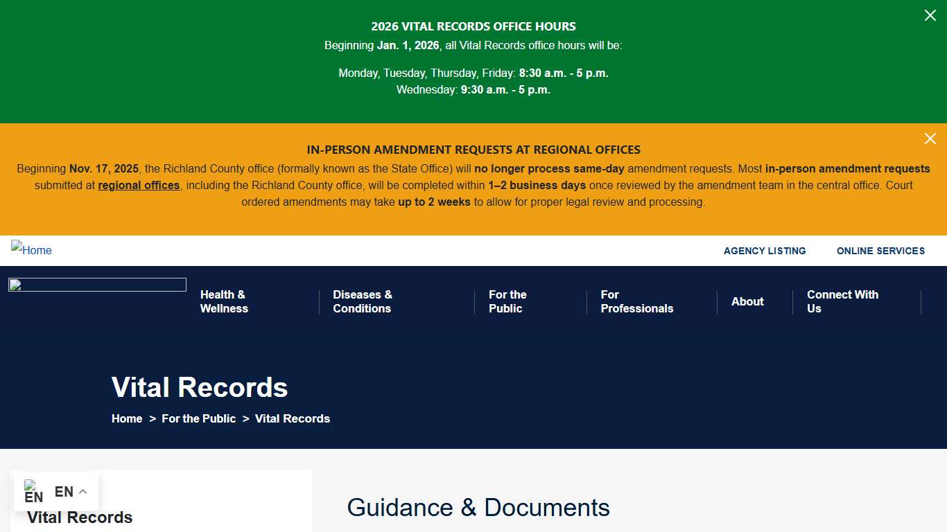 Vital Records | South Carolina Department of Public Health